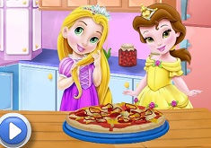 Игра Рапунцель и Крошка Белль готовят пиццу