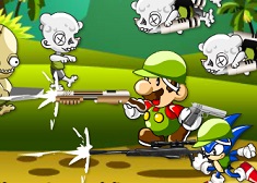 Игра Соник и Марио против зомби