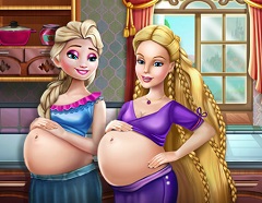 Игра Барби и Эльза беременные