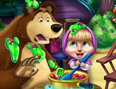 Игра Маша и Медведь пакости на кухне