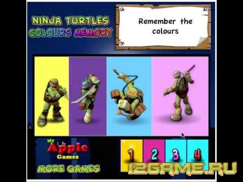Игра Черепашки Ниндзя цветная память